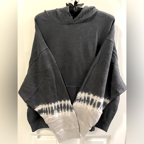 Victoria’s Secret PINK “Campus Charcoal Dip Dye” Tie-Dye Hooded Sweatshirt XXL - Picture 13 of 15